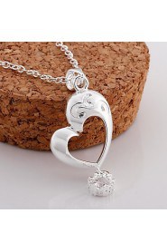 Cremation Jewelry 925 sterling silver Heart with Zircon Pendant Necklace for Women (