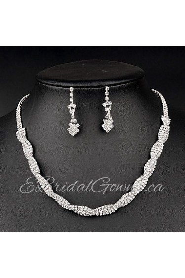 Jewelry Set Women's Anniversary / Wedding / Birthday / Gift / Party / Special Occasion Jewelry Sets Rhinestone CrystalNecklaces /