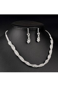 Jewelry Set Women's Anniversary / Wedding / Birthday / Gift / Party / Special Occasion Jewelry Sets Rhinestone CrystalNecklaces /