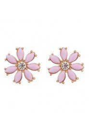 Summer Style Fashion Candy Colored Rhinestones Flower Earrings