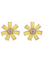 Summer Style Fashion Candy Colored Rhinestones Flower Earrings