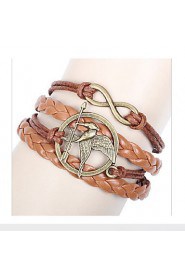 Women's European Style Retro Fashion Notes Infinite Multilayer Woven Handmade Wings of Birds Bracelet