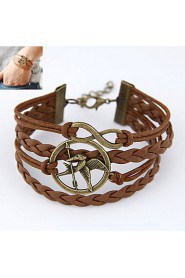 Women's European Style Retro Fashion Notes Infinite Multilayer Woven Handmade Wings of Birds Bracelet