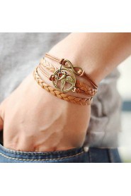 Women's European Style Retro Fashion Notes Infinite Multilayer Woven Handmade Wings of Birds Bracelet