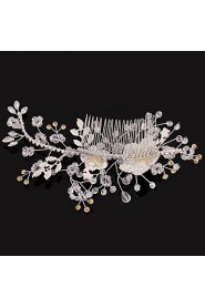 Vintage Charming Design Wedding Bride Handmake Headband Necklace Cown Pearls Hair Accessior Flower Silver