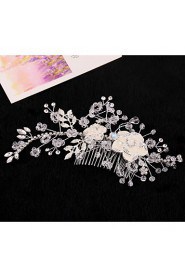 Vintage Charming Design Wedding Bride Handmake Headband Necklace Cown Pearls Hair Accessior Flower Silver