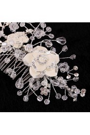 Vintage Charming Design Wedding Bride Handmake Headband Necklace Cown Pearls Hair Accessior Flower Silver