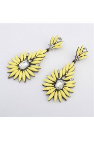 National Style Fashion White Round Rhinestone Irregular Drop Earrings For Women Brincos Jewelry