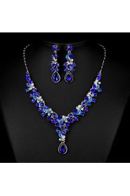 Sea Blue Multicolor Zircon Jewelry Set for Wedding Party