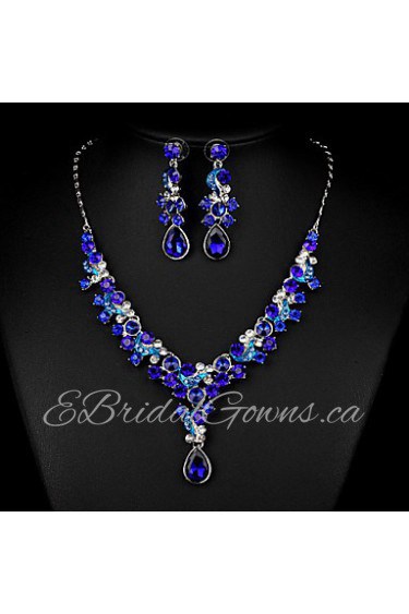 Sea Blue Multicolor Zircon Jewelry Set for Wedding Party