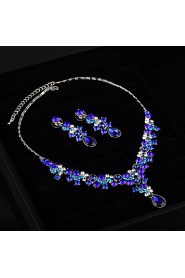 Sea Blue Multicolor Zircon Jewelry Set for Wedding Party