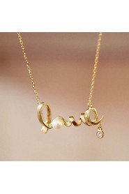 Women's European Style LOVE Exquisite Fashion Alloy Necklace With Rhinestone