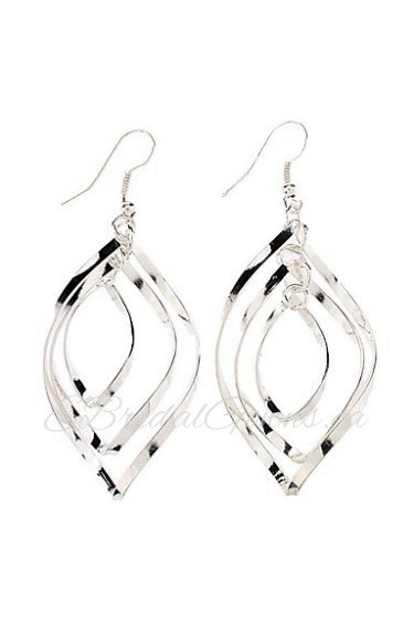 Fashionable Multilayer Button-shaped Sterling Silver Earring