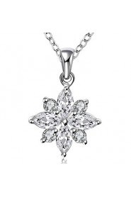 Cremation Jewelry 925 sterling silver Flower with Zircon Pendant Necklace for Women