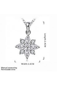 Cremation Jewelry 925 sterling silver Flower with Zircon Pendant Necklace for Women