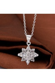 Cremation Jewelry 925 sterling silver Flower with Zircon Pendant Necklace for Women