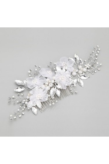 Women's / Flower Girl's Alloy / Imitation Pearl Headpiece-Wedding / Special Occasion Hair Combs 1 Piece Clear Round