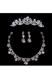 Fashion Ladies'/Women's Alloy Wedding/Party Jewelry Set With Rhinestone