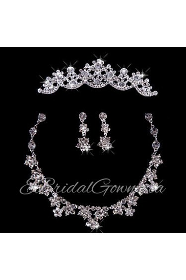 Fashion Ladies'/Women's Alloy Wedding/Party Jewelry Set With Rhinestone