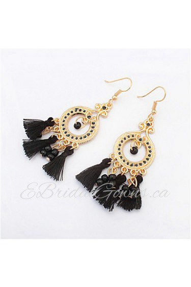 European And American Fashion Circle Tassel Earrings