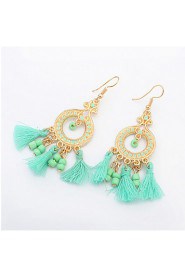 European And American Fashion Circle Tassel Earrings