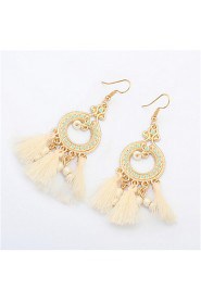 European And American Fashion Circle Tassel Earrings