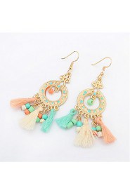 European And American Fashion Circle Tassel Earrings