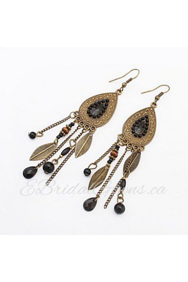 HOT Sale Metal Alloy Silver and Mix Colors Statement Leaf Earrings for Women Bohemia Style