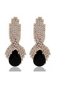 Luxury Drops Shape Cubic Zrconia Crystal Drop Earrings Jewelry for Lady