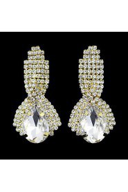 Luxury Drops Shape Cubic Zrconia Crystal Drop Earrings Jewelry for Lady