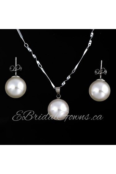 Jewelry Set Women's Wedding / Daily Jewelry Sets Alloy Imitation Pearl Necklaces / Earrings Silver