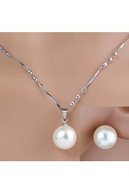 Jewelry Set Women's Wedding / Daily Jewelry Sets Alloy Imitation Pearl Necklaces / Earrings Silver