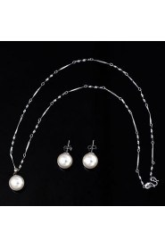 Jewelry Set Women's Wedding / Daily Jewelry Sets Alloy Imitation Pearl Necklaces / Earrings Silver