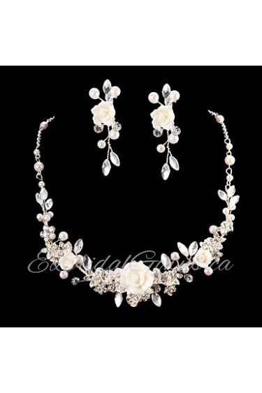 Jewelry Set Women's Anniversary / Wedding / Engagement Jewelry Sets Cubic Zirconia / Alloy Earrings / Necklaces Silver