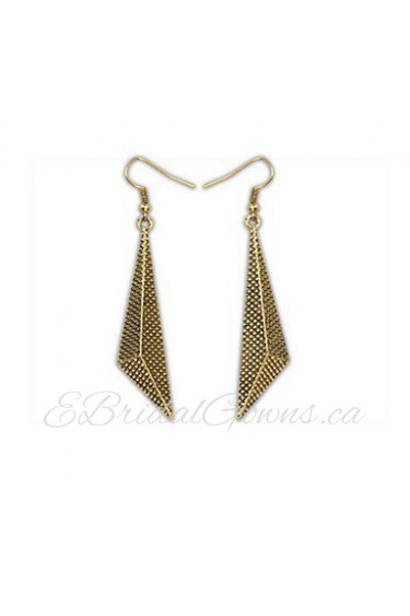 Women Statement Irregular Geometric Alloy Drop Earrings Gold Ear Hook