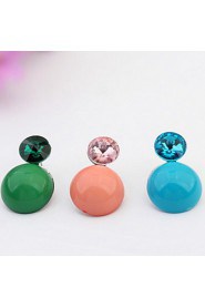 High Quality Beads Double Faced Pearl Shaped Double Side Stud Earrings Two Ways Wear Party/Date Jewelry For Women