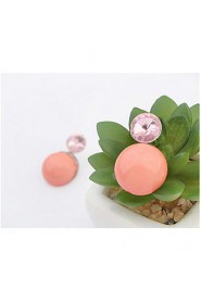 High Quality Beads Double Faced Pearl Shaped Double Side Stud Earrings Two Ways Wear Party/Date Jewelry For Women