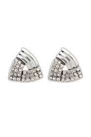 Europe Exaggerated Personality Diamond Triangle Alloy Stud Earrings for Women