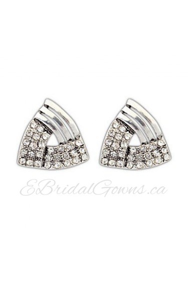 Europe Exaggerated Personality Diamond Triangle Alloy Stud Earrings for Women