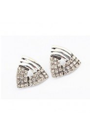 Europe Exaggerated Personality Diamond Triangle Alloy Stud Earrings for Women