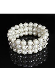 Women's Chain / Strand / Round Bangles Bracelet Imitation Pearl / Alloy Imitation Pearl / Rhinestone