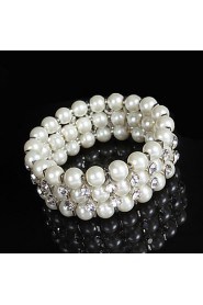 Women's Chain / Strand / Round Bangles Bracelet Imitation Pearl / Alloy Imitation Pearl / Rhinestone