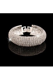 Elegant Full-Crystal BlingBling Bangle Bracelet for Women Wedding Party Jewelry