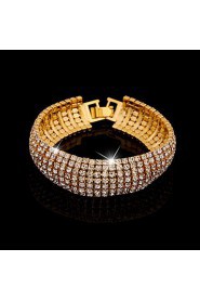 Elegant Full-Crystal BlingBling Bangle Bracelet for Women Wedding Party Jewelry