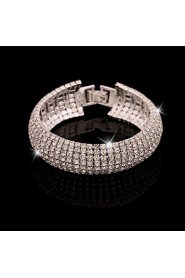 Elegant Full-Crystal BlingBling Bangle Bracelet for Women Wedding Party Jewelry