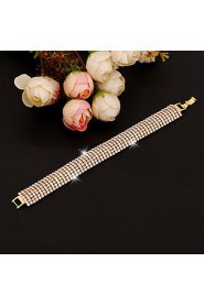 Elegant Full-Crystal BlingBling Bangle Bracelet for Women Wedding Party Jewelry