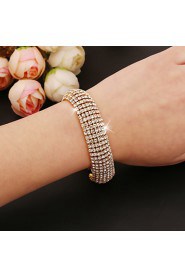 Elegant Full-Crystal BlingBling Bangle Bracelet for Women Wedding Party Jewelry