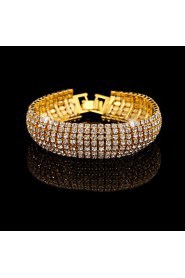 Elegant Full-Crystal BlingBling Bangle Bracelet for Women Wedding Party Jewelry