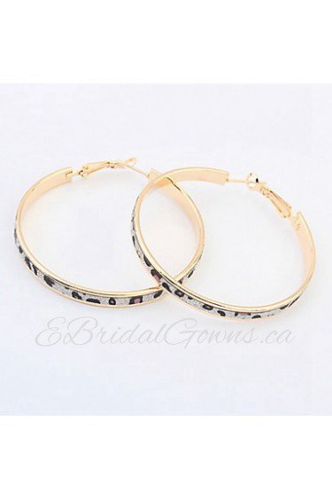 Women Fashion Exaggerated Leopard Hoop Earrings Statement Jewelry