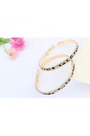 Women Fashion Exaggerated Leopard Hoop Earrings Statement Jewelry